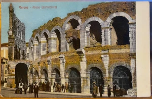 Alte italienische Postkarte VERONA ITALIEN Menschen vor der ARENA Alterocca Terni - Bild 1 von 2