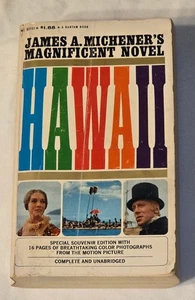 James Michener Hawaii Vintage Paperback Souvenir Movie Edition Color Photographs - Picture 1 of 8