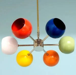 6 Arms Eyeball Mid Century Brass Chandelier Pinwheel Ceiling Light Pendent Gift - Picture 1 of 7