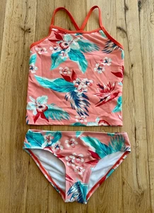 Kami Girls Two Piece Swimsuit, Floral Pattern, Size 8 - Picture 1 of 2