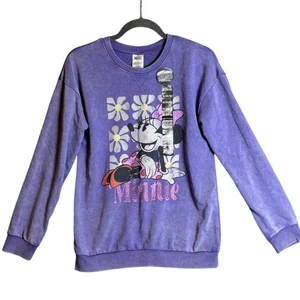 Disney Minnie Mouse Damen lila Rundhalsausschnitt Sweatshirt Junior XL 14/16 neu mit Etikett - Bild 1 von 5