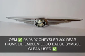 OEM ✅ 05 06 07 CHRYSLER 300 REAR TRUNK LID EMBLEM LOGO BADGE SYMBOL CLEAN USED ✅ - Picture 1 of 3