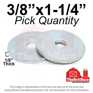 3/8 Zoll x 1-1/4 Kotflügelscheiben 1/8 Zoll dick kohlenstoffarm Stahl Zink (Menge auswählen) - Bild 1 von 2