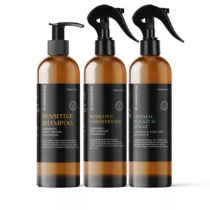 Sensitive Packs: Natural Dog Shampoo, Conditioner & Dermal Itch Scratch Spray - Picture 1 of 9