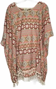Koru Women Top Medium /large Boho Tribal western Fringe oversized dohlman slvs - Picture 1 of 4