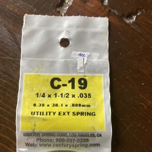 Century Spring C-19 Utility Extension Spring 1/4x1-1/2x.035 2 Pack - Picture 1 of 4
