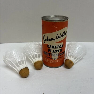 Lata de volantes de bádminton Johnny Walker Carlton de colección hecha en Inglaterra Foto 1 de 3