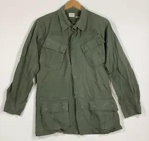 Cappotto vintage epoca Vietnam esercito militare USA OG-107 tasca inclinata strappo taglia S - Foto 1 di 13