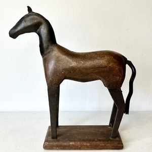 Vintage folk art wood and metal horse figure Figurine Western - Picture 1 of 17