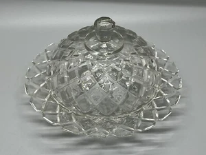Anchor Hocking Vintage Waterford Waffle Pattern Round Domed Butter Dish. - Picture 1 of 5