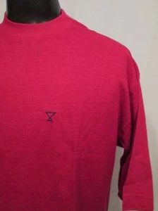 NOS Vintage 70s Jockey Trophy Burgundy Cotton Navy Emblem T Shirt XL Pullover - Picture 1 of 12