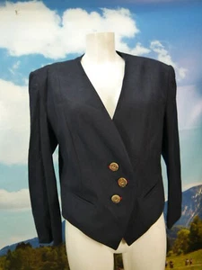 Gössl blau Loden mit Hirschhornknöpfe sagenhafte Trachtenjacke Jacke Gr.38 - Bild 1 von 7