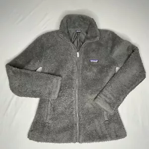 Chaqueta de lana Patagonia con cremallera completa Los Gatos gris para mujer talla pequeña sherpa esponjosa - Imagen 1 de 14