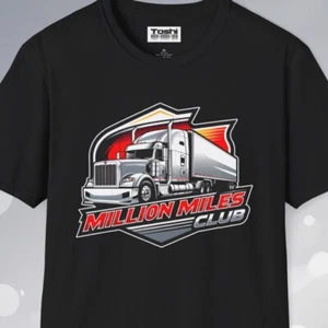 Million Miles Club Trucker Tee Unisex T-Shirt Semi Big Rig Trucking Tee OTR - Bild 1 von 25