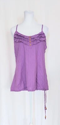 l.e.i. Camiseta sin mangas vintage con volantes y correa de espagueti púrpura talla XL Foto 1 de 4