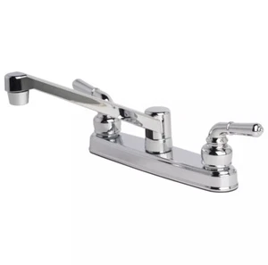 RV Classic Kitchen Faucet Two Handle Non-Metallic Swivel Chrome Finish NEW - Bild 1 von 13