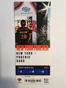 NEW YORK KNICKS VS PHOENIX SUNS JANUARY 16, 2020 TICKET STUB - Picture 1 of 1