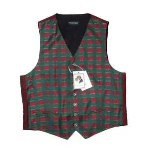 LODENFREY Trachtengilet Vest Gr 25 ca 54cm Oktoberfest Seide Silk Rot Grün Trach - Bild 1 von 7