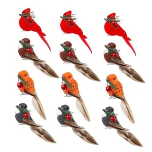 12 Pack Bird Ornaments for Christmas Tree, 4 Inch Artificial Birds Realistic - Picture 1 of 8