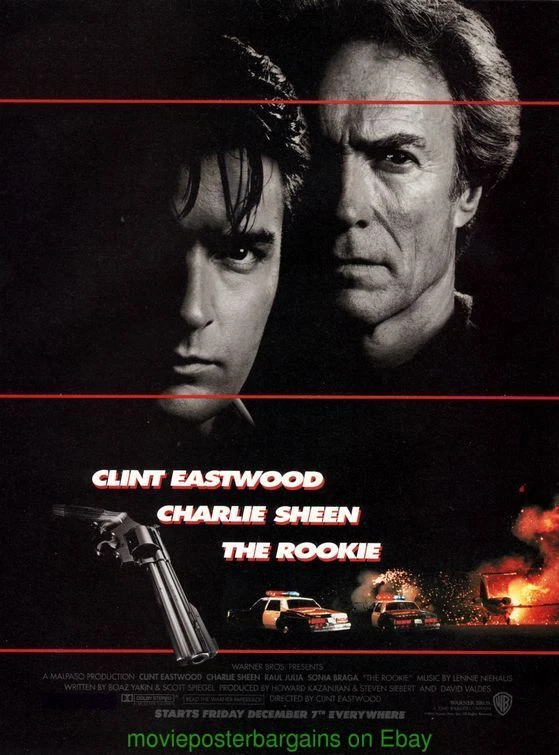 POSTER DO FILME NOVATO Original SS 27x40 CLINT EASTWOOD CHARLIE SHEEN - Imagem 1 de 1