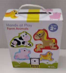 Bananenpanda: Hände beim Spielen Bauernhoftiere - 4 große Puzzles - 22 Teile - Neu - Bild 1 von 4