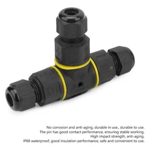 IP68 Waterproof T-shape 3 Pin Junction Box Underground Cable Sleeve Connector - Picture 1 of 11