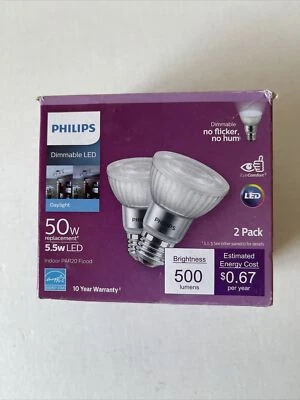 Philips 50-Watt Equivalent PAR20 Dimmable LED Flood Light Bulb Daylight -1 only - Image 1 of 4