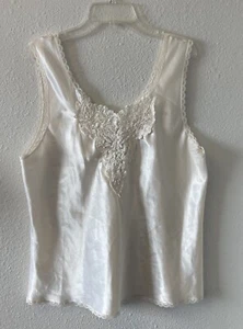 Vintage Cinema Etoile Womens Lingerie Top Large White Lacey Trim Fairy 90s - Picture 1 of 18