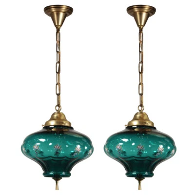 Luces colgantes vintage nuevas de stock antiguo con pantallas de vidrio, 15 disponibles, NC4962 Foto 1 de 4