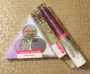 WET N WILD MegaGlo Eyeshadow Trio AMETHYST & Perfume Balance + Lipgloss Sealed - Picture 1 of 12