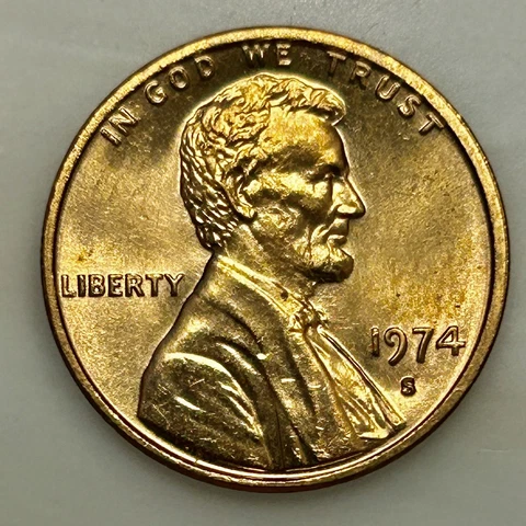 1974-S Lincoln Penny. Please Read Description. Your Actual Coin In Photo Cover