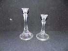 A8354 Vintage Late 1800'S Glass Candle Sticks 8" & 6"