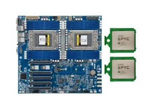 Carte mère Gigabyte MZ71-CE1 E-ATX avec 2 processeurs AMD EPYC 7402 - Photo 1/6