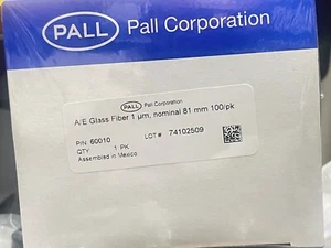 Pall 60010 A/E Glass Fiber Filter 1µm nominal 81mm 100 Pack Sealed In Box(U3) - Picture 1 of 2