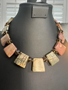 Donna Dressler piedra multicolor plata esterlina Chucky Crystal abalorio F18 otoño - Imagen 1 de 11