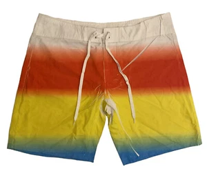 AMBSN Men’s Ombre Rainbow Board shorts Colorful Swim Trunks Size 34 EUC - Picture 1 of 12