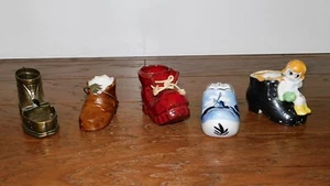 ¡VINTAGE! LOTE de 5 Ceniceros para Zapatos Cerámica Porcelana Latón Zueco Japón Bota Maceta - Imagen 1 de 9
