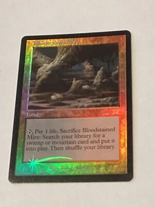 RARE FOIL MTG Onslaught #313 Bloodstained Mire (Original Owner) - Picture 1 of 13