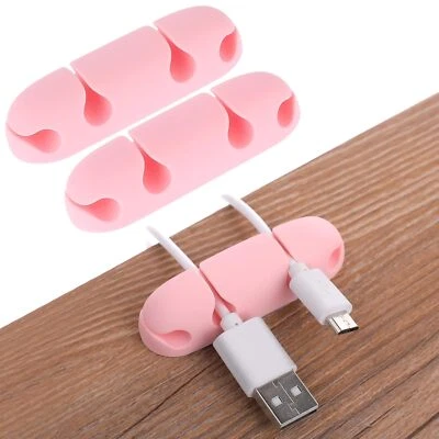 WLLHYF Cable Clips 3PCS Cord Wire Organizer Management Holders 4 Pink  - Image 1 of 4