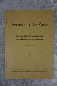 Verzeichnis der Ärzte 1949 - Kassenärztliche Vereinigung Bezirk Braunschweig - Bild 1 von 5