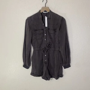 Mameluco Alice+Olivia Nuevo con Etiquetas L116517 Mujer Carbón Kota Carga Cintura Corbata Talla 0 - Imagen 1 de 12