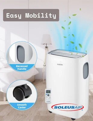 SOLEUS AIR 12000 BTU Portable Air Conditioner, Cool & Heat & Dehumidifier A/C Fan + Remote