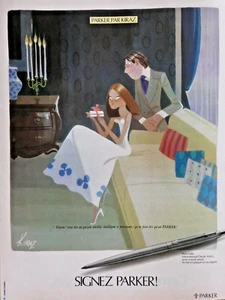 PUBLICITÉ PRESSE 1978 STYLO-BILLE PARKER ACIER MASSIF SATINÉ / PLAQUÉ OR - KIRAZ - Picture 1 of 1