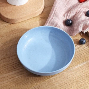 Children Lunch Food Plate Baby Feeding Bowl Wheat Straw Kids Snack Dinnerware - Picture 1 of 6