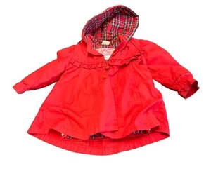 Vintage 90s Casual Time Red Button Hooded Coat Kid Size 3T - Picture 1 of 2