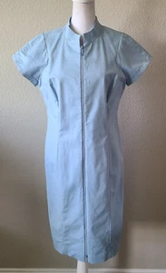Lafayette 148 Damen Kleid mit durchgehendem Reißverschluss Größe 8 Baumwolle Stretch minimalistisch modern Krankenschwester - Bild 1 von 11