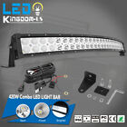 32inch 420W Curved LED Light Bar Combo+Free Wiring Kit Offroad Truck 4WD ATV SUV