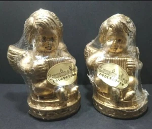 Juego de velas de ángel querubines dorados 2 ángeles vintage nuevas velas de Navidad doradas nuevas - Imagen 1 de 12