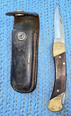 Vintage Uncle Henry Schrade LB7 USA Lockback Knife & Sheath - image 1 of 4