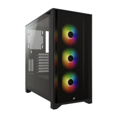 Corsair iCUE 4000X RGB Tempered Glass Mid-Tower ATX Case — Black - Image 1 of 4